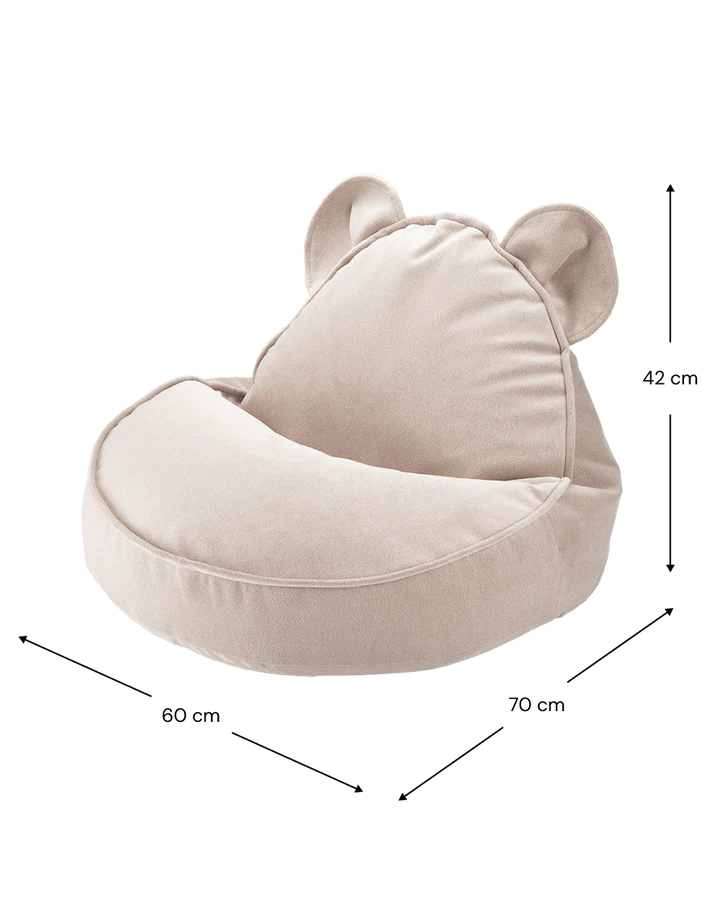 Sitzsack Bär Samt Beige - Wigiwama
