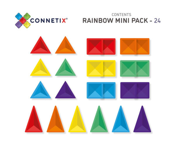 Magnetbausteine Rainbow Mini Pack - 24 Teile - Connetix
