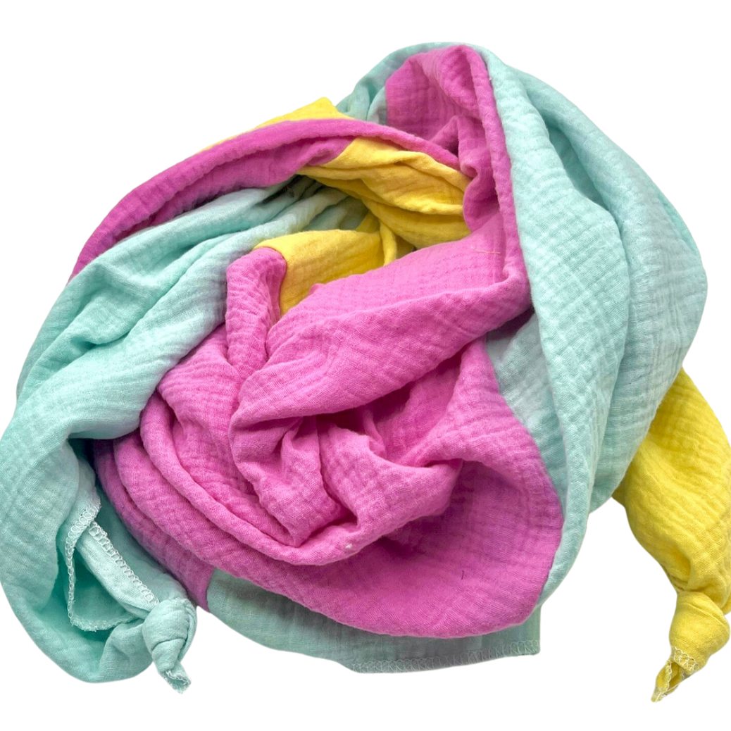 Musselinschal Colorblock Pink Erwachsene - Milli Wonka