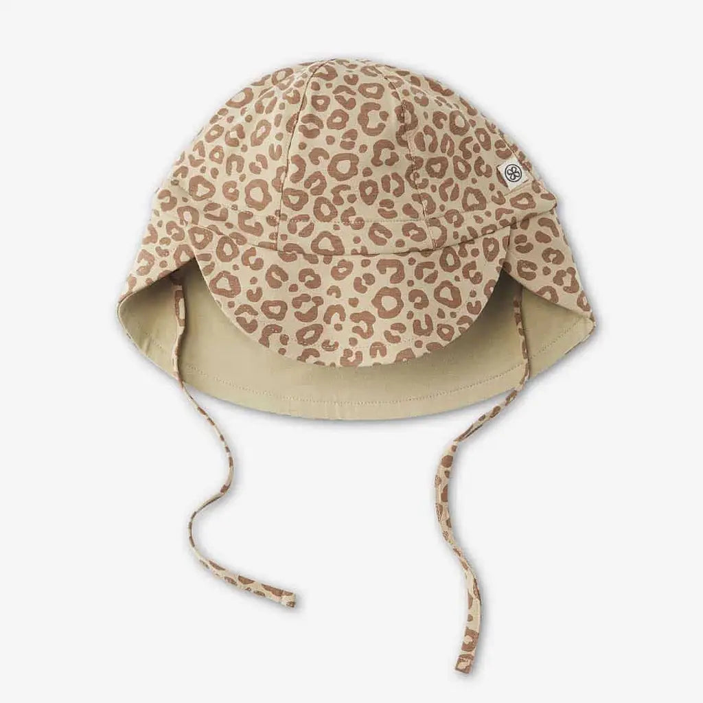 Wendbarer Sonnenhut UPF 50+ Leopard Brown/Sandy Beach - Cloby