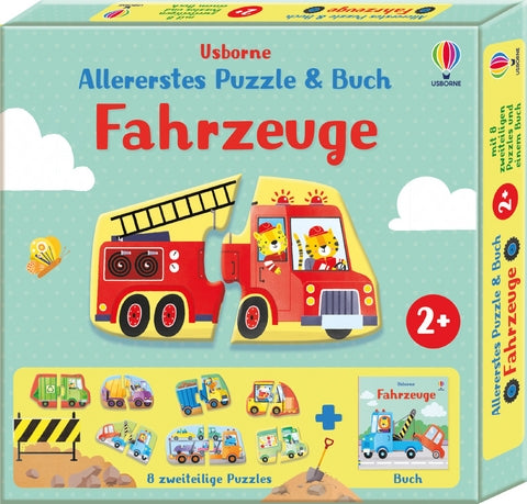 Allererstes Puzzle & Buch: Fahrzeuge - Usborne Verlag