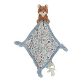 Schnuffeltuch Baby Print Fuchs - Blau - Forest Friends - Little Dutch