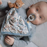 Schnuffeltuch Baby Print Fuchs - Blau - Forest Friends - Little Dutch