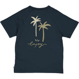 Shirt s/s Palm night blue - Müsli by Green Cotton