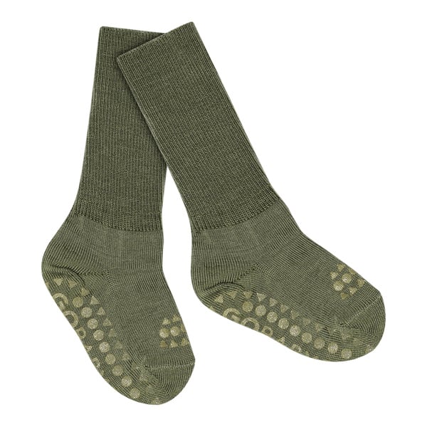 Rutschfeste Socken Merinowolle olivine - GoBabyGo