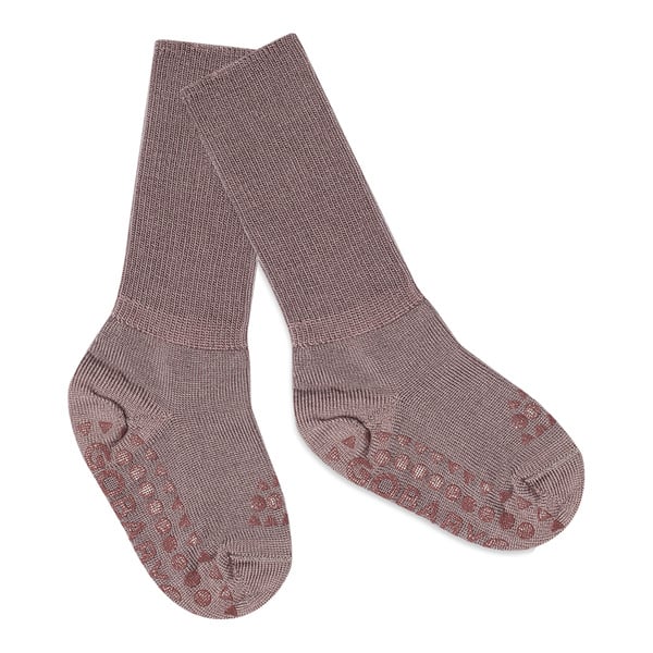 Rutschfeste Socken Merinowolle dark purple dove - GoBabyGo