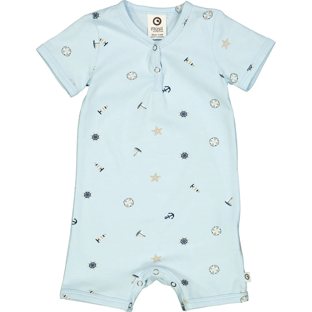 Sommer-Einteiler Breeze/ Night blue/ cashmere - Müsli by Green Cotton