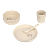 Kindergeschirr Set (Teller - Schüssel - Becher - Löffel), Blätter - Lässig