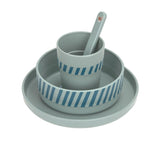 Kindergeschirr Set (Teller - Schüssel - Becher - Löffel) - Tiny Team, Hund - Lässig