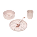 Kindergeschirr Set (Teller - Schüssel - Becher - Löffel), Little Forest Hase - Lässig