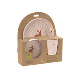 Kindergeschirr Set (Teller - Schüssel - Becher - Löffel), Little Forest Hase - Lässig