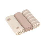 Mulltücher 3er Set 60 x 60 cm - Tiny Team, Beige - Lässig