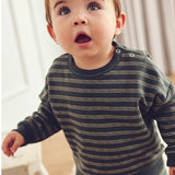 Babysweatshirt Stripe balance green /poerty green - Müsli by Green Cotton