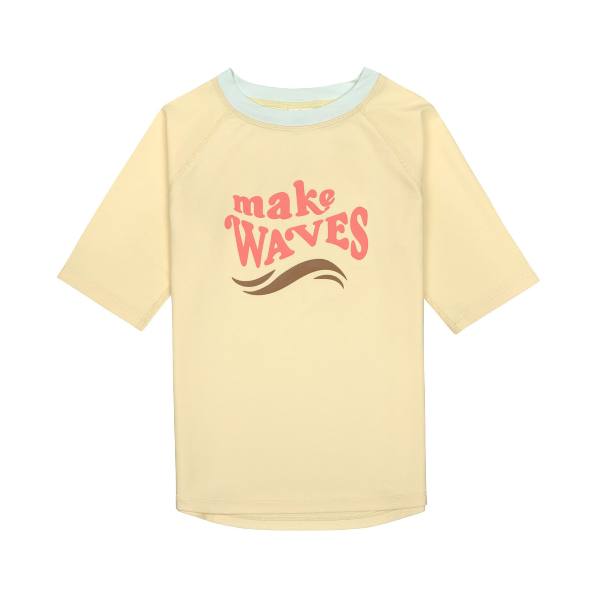 UV Shirt Kinder Kurzarm - Wellen, vanilla - Lässig