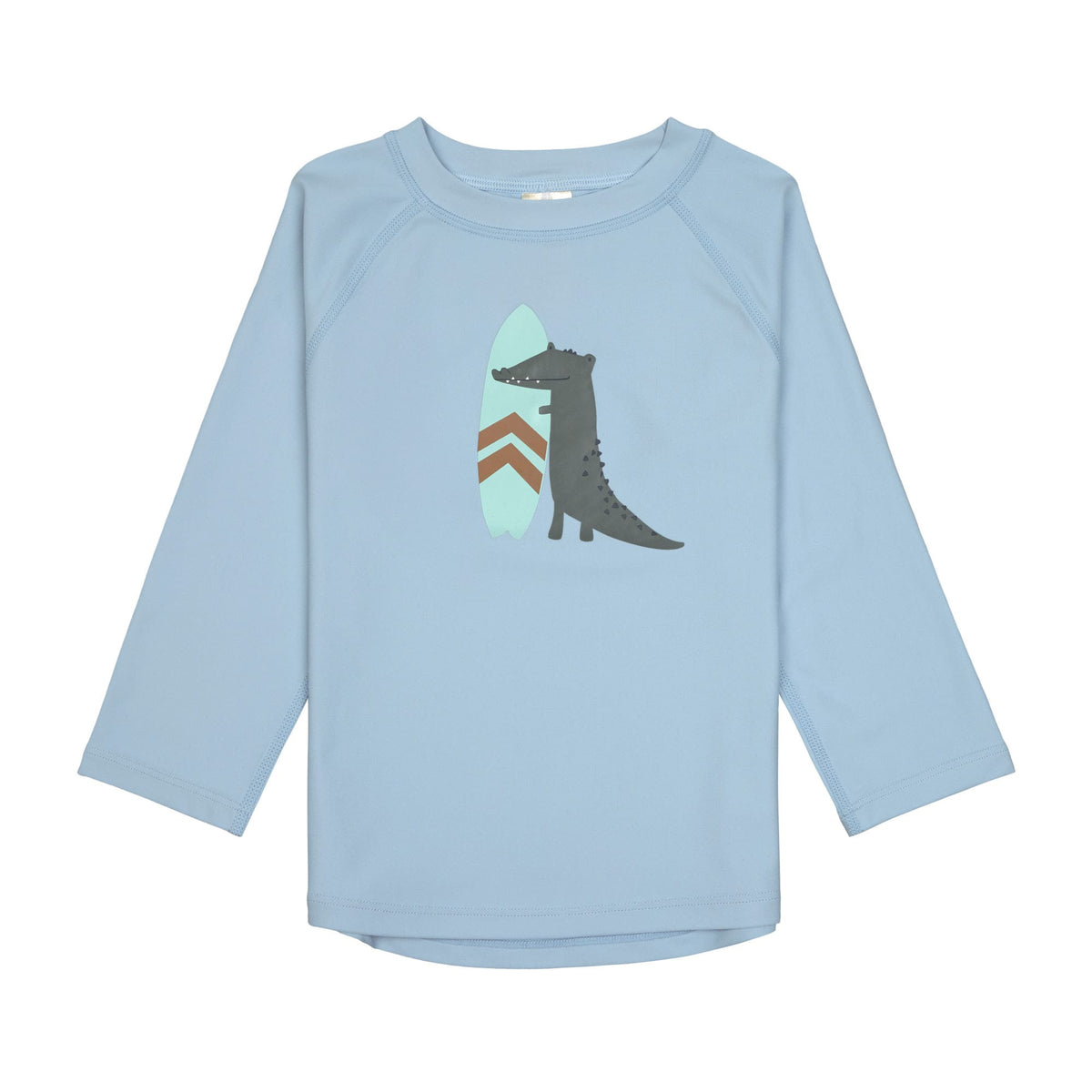 UV Shirt Kinder Langarm - Krokodil, Hellblau - Lässig