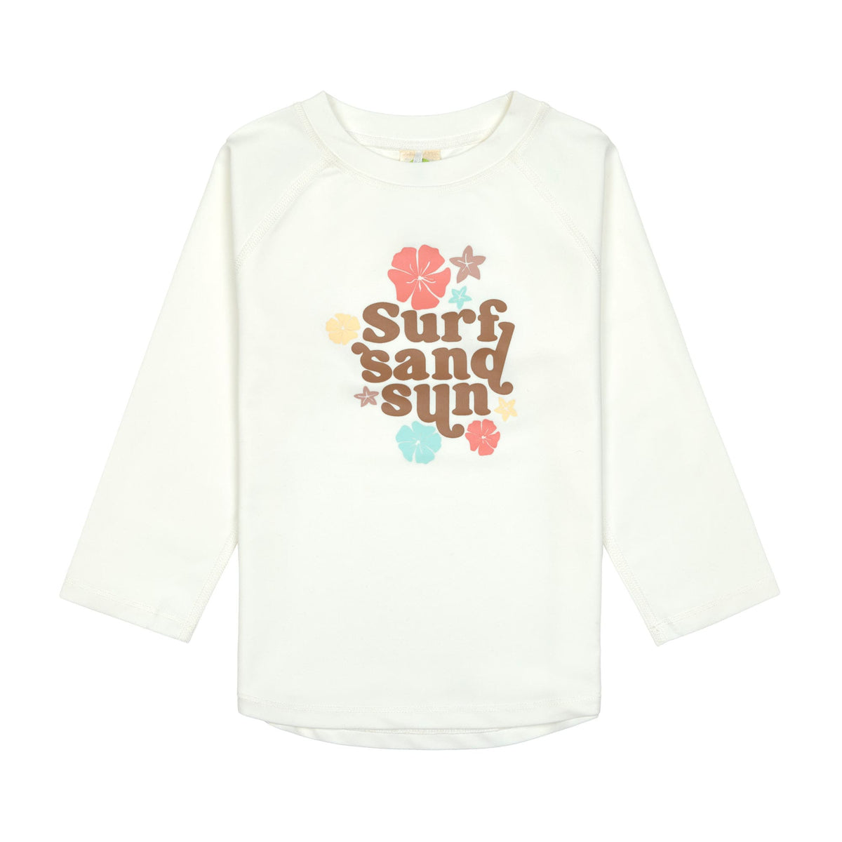 UV Shirt Kinder Langarm - Blumen weiß - Lässig