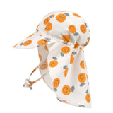 Sonnenhut Baby (UV Schutz & Nackenschutz) - Orange, Weiß - Lässig