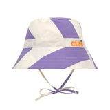 Fischerhut Kinder (UV Schutz) - Streifen, Purple Weiß - Lässig