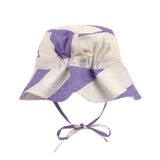 Fischerhut Kinder (UV Schutz) - Streifen, Purple Weiß - Lässig