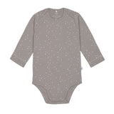 Baby Body langarm - Bio Baumwolle, Punkte, Taupe - Lässig