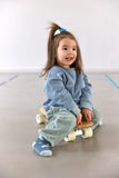 Kinder Pullover - Bio Baumwolle, Skateboard Blau - Lässig
