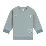 Kinder Pullover - Bio Baumwolle, Skateboard granit grün - Lässig