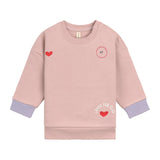 Kinder Pullover - Bio Baumwolle, Herz Rosa - Lässig