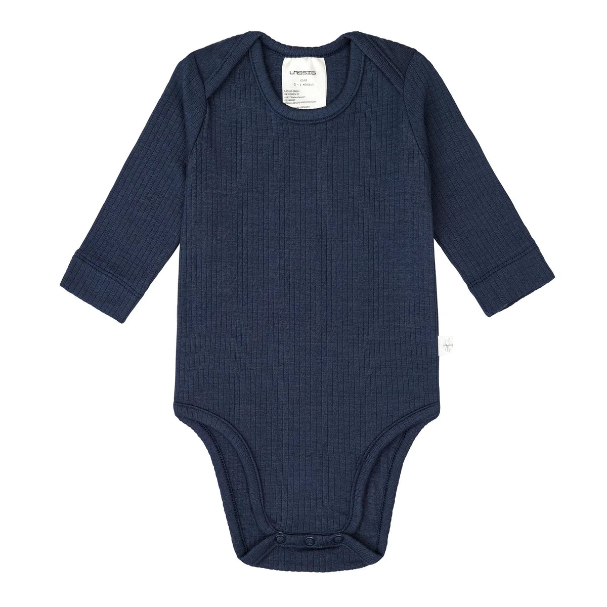 Baby Body Langarm - gerippt, navy - Lässig