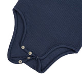 Baby Body Langarm - gerippt, navy - Lässig