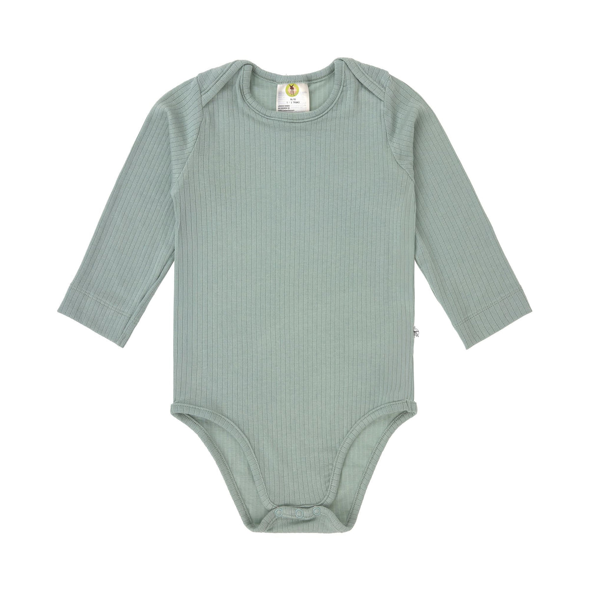 Baby Body Langarm - gerippt, Granit Grün - Lässig