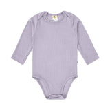 Baby Body Langarm - gerippt, Pastell Lila - Lässig