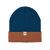 Beanie Mütze Kinder - Merino Wolle, Little Gang, Run braun/blau - Lässig