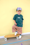 Kinder T-Shirt - Bio Baumwolle, Skateboard grün - Lässig