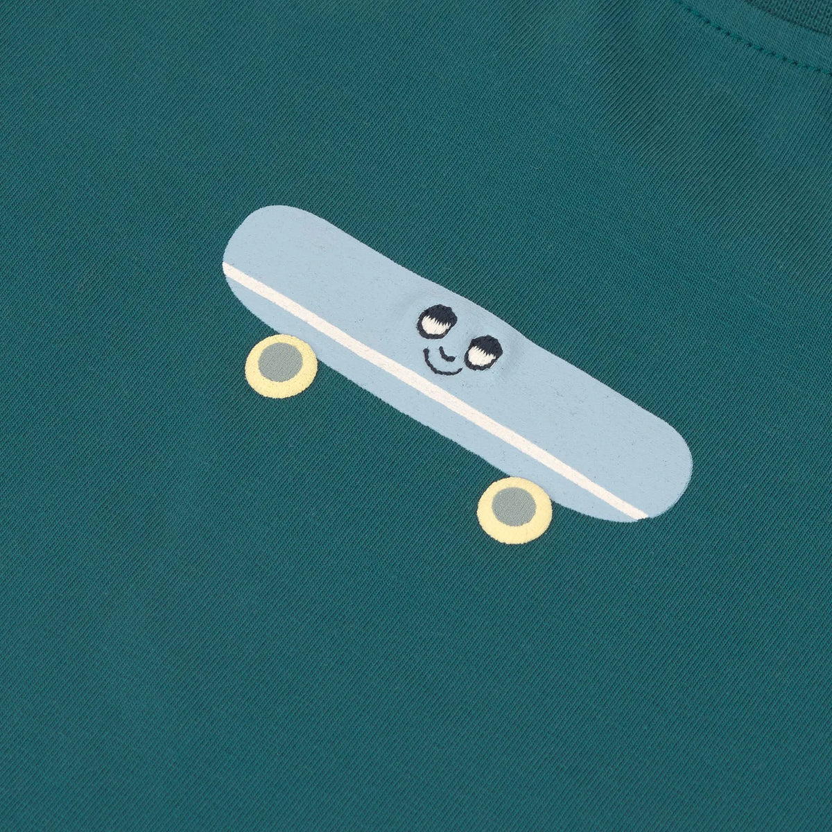 Kinder T-Shirt - Bio Baumwolle, Skateboard grün - Lässig