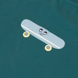 Kinder T-Shirt - Bio Baumwolle, Skateboard grün - Lässig