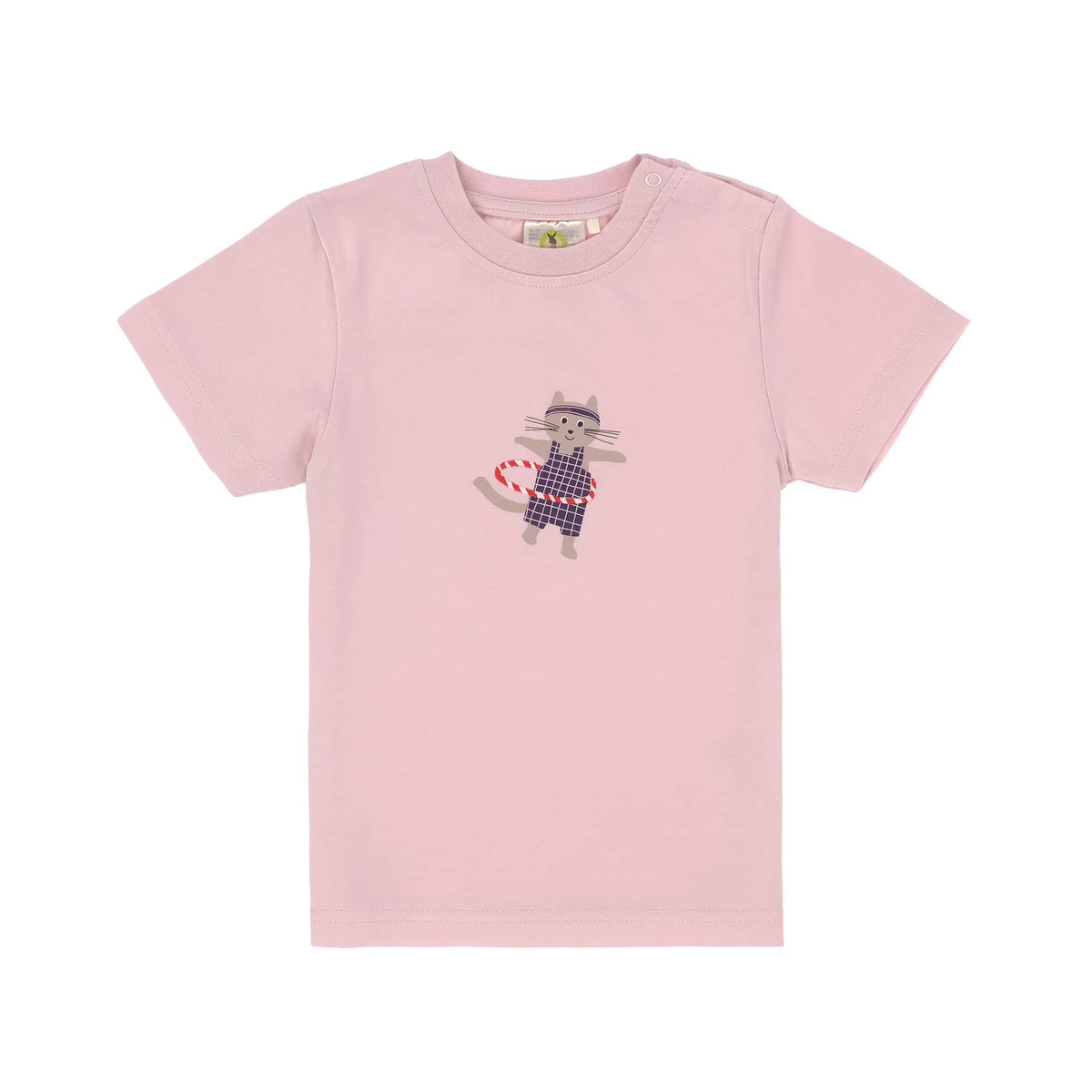 Kinder T-Shirt - Bio Baumwolle, Katze rosa - Lässig