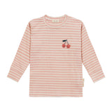 Kinder Langarm Shirt gerippt - Little Gang, Kirsche Rosa - Lässig