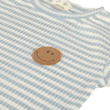 Kinder Langarm Shirt gerippt - Little Gang, Smile Hellblau - Lässig