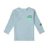 Kinder Langarm Shirt gerippt - Hellblau - Lässig
