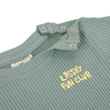 Kinder Langarm Shirt gerippt - granit grün - Lässig