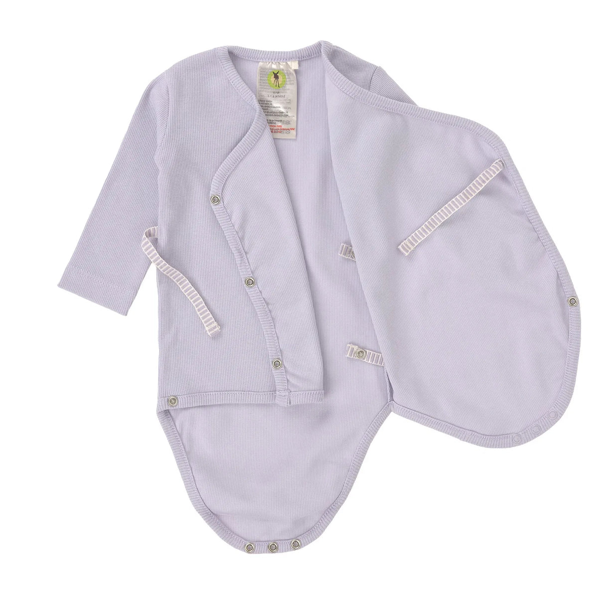 Baby Wickelbody langarm - Bio Baumwolle, pastell lila - Lässig