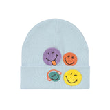 Beanie Mütze Kinder - Bio-Baumwolle SmileyWorld®,  Blau - Lässig