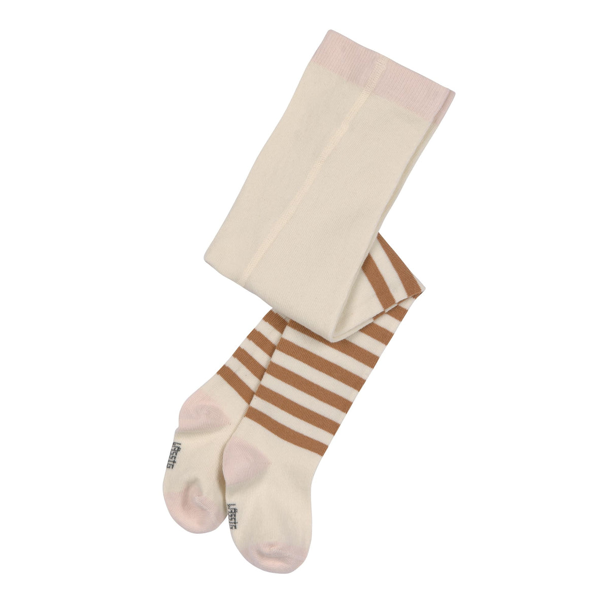 Strumpfhose GOTS - Tights, halbgestreift milky karamell - Lässig