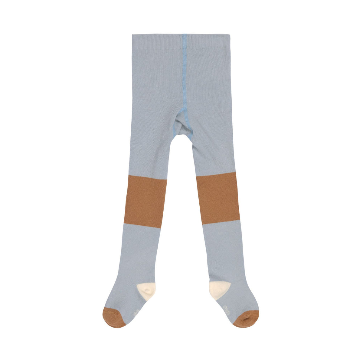 Strumpfhose GOTS - Tights, Block Streifen Hellblau Karamell - Lässig