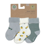 Baby Socken Frottee 3er Set - Little Gang, Zitrone Hellblau - Lässig