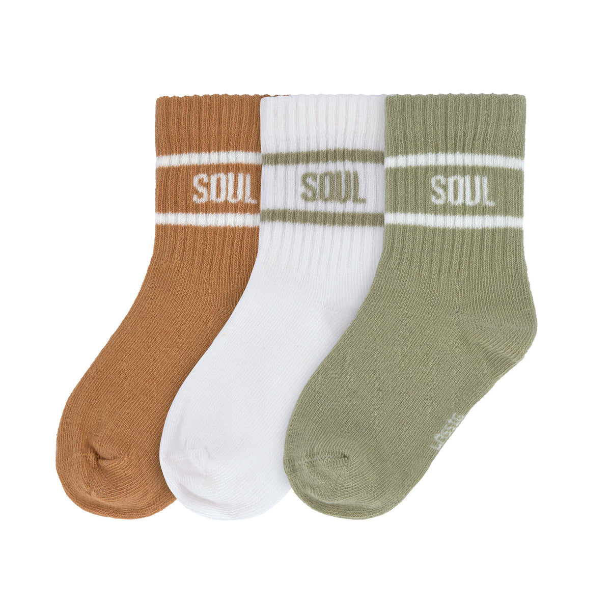 Tennissocken Kinder 3er-Set - Little Gang, Khaki Karamell - Lässig