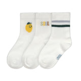 Tennissocken Kinder 3er-Set - Little Gang, Zitrone - Lässig