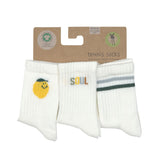 Tennissocken Kinder 3er-Set - Little Gang, Zitrone - Lässig