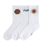 Tennissocken Kinder 3er-Set - Little Gang, Fun Weiß - Lässig