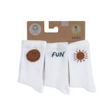 Tennissocken Kinder 3er-Set - Little Gang, Fun Weiß - Lässig